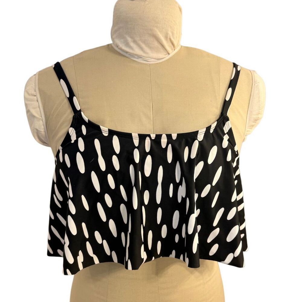 Shapermint Black and White Polka Dot One-Piece Swim Top